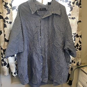 Puritan 3XL button up shirt blue and white plaid